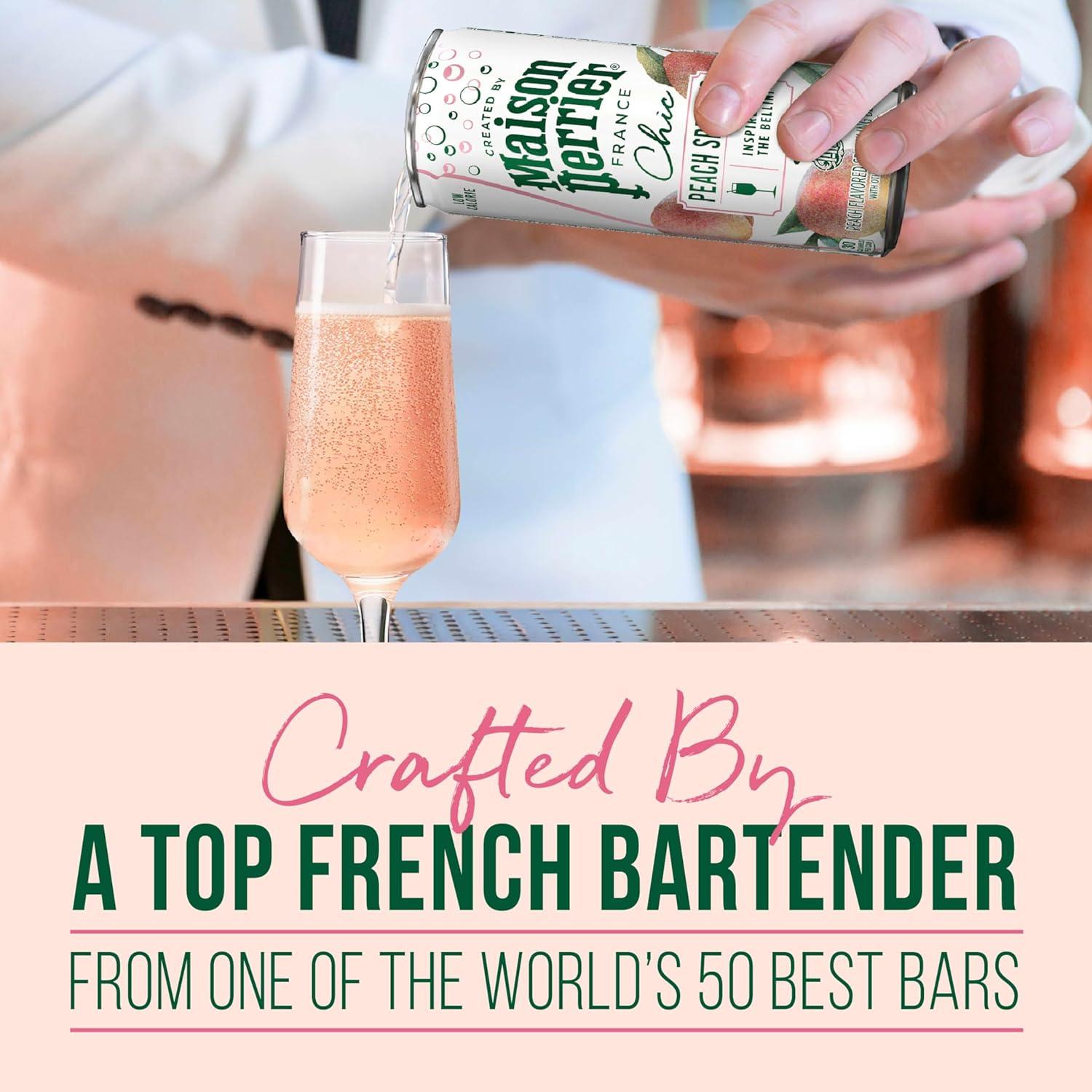 image:imageMaison Perrier Chic Citrus Fizz Lemon Flavored Sparkling Beverage Low Calorie Mocktail 24PackPeach Spritzer