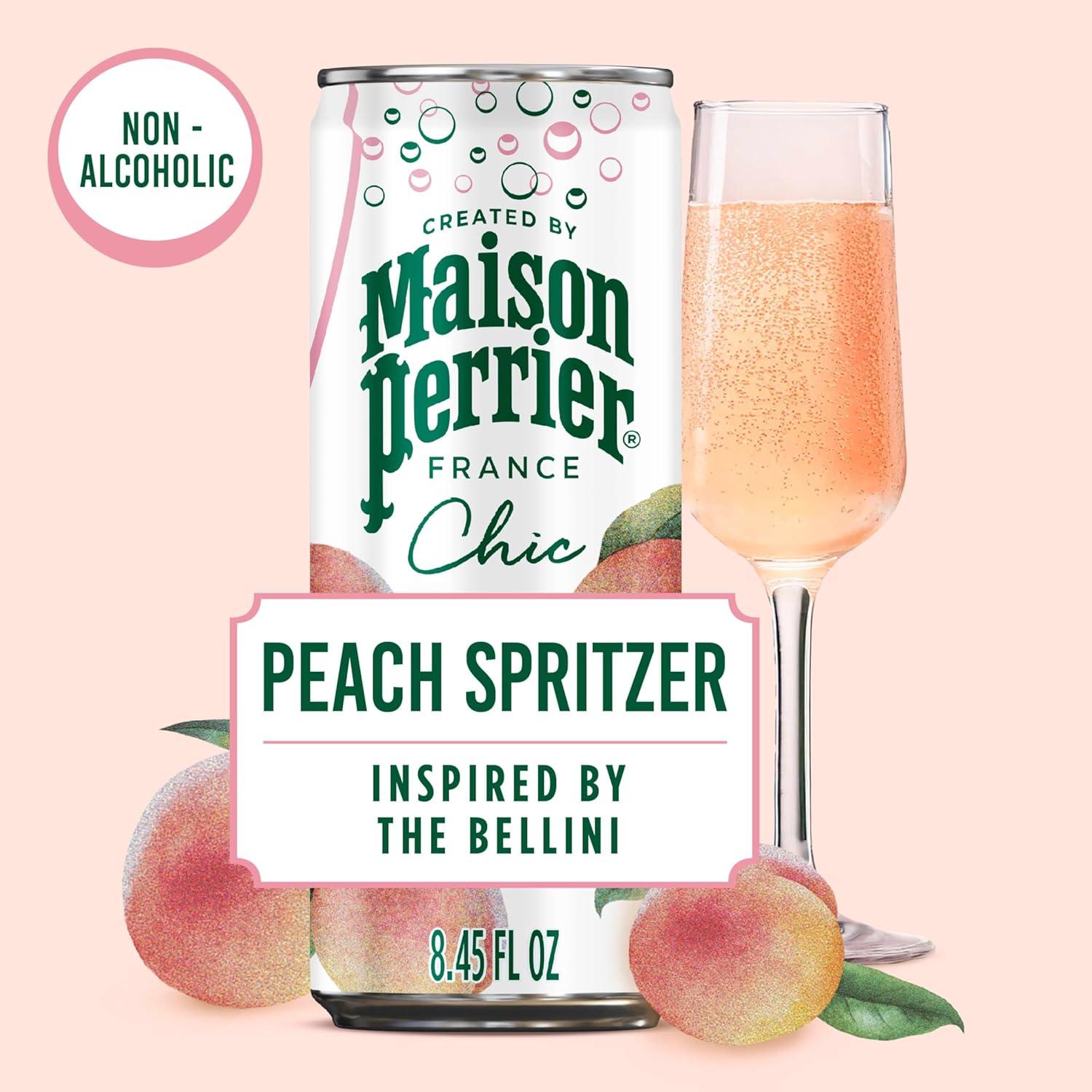 image:imageMaison Perrier Chic Citrus Fizz Lemon Flavored Sparkling Beverage Low Calorie Mocktail 24PackPeach Spritzer