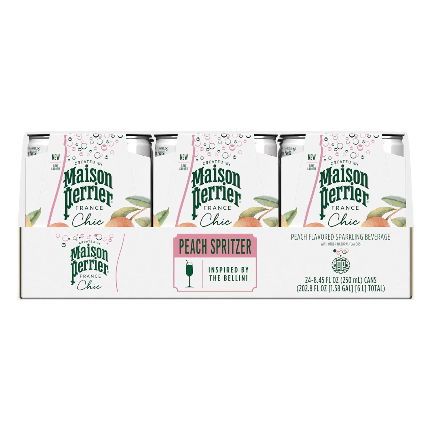 image:imageMaison Perrier Chic Citrus Fizz Lemon Flavored Sparkling Beverage Low Calorie Mocktail 24PackPeach Spritzer