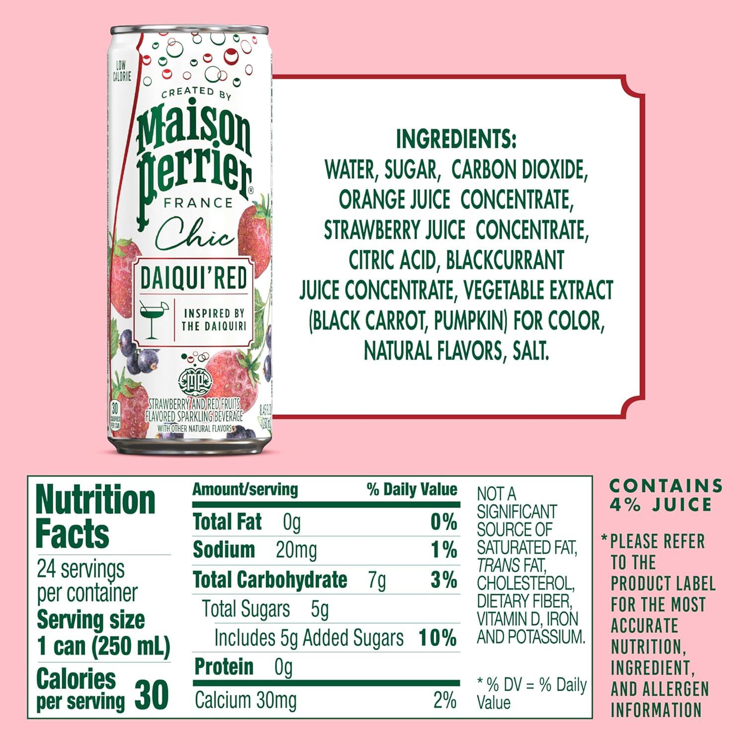 image:imageMaison Perrier Chic Pina Fizz Pineapple and Coconut Flavored Sparkling Beverage Low Calorie Mocktail 24PackDaiquiRed