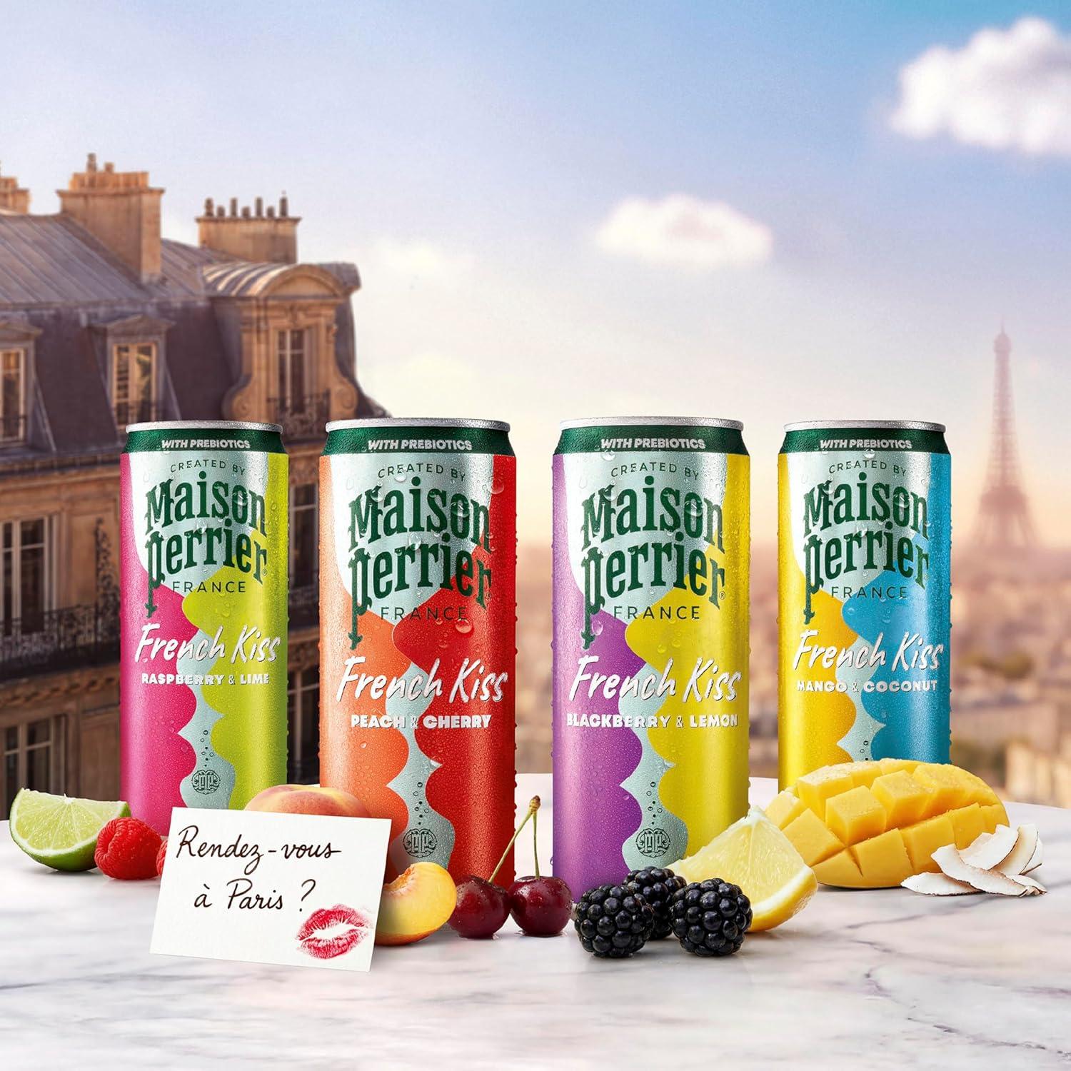 image:imageMaison Perrier French Kiss Sweetened Sparkling Juice Beverage Raspberry amp Lime Flavors With Real Fruit Juices 24PkBLACKBERRY LEMON