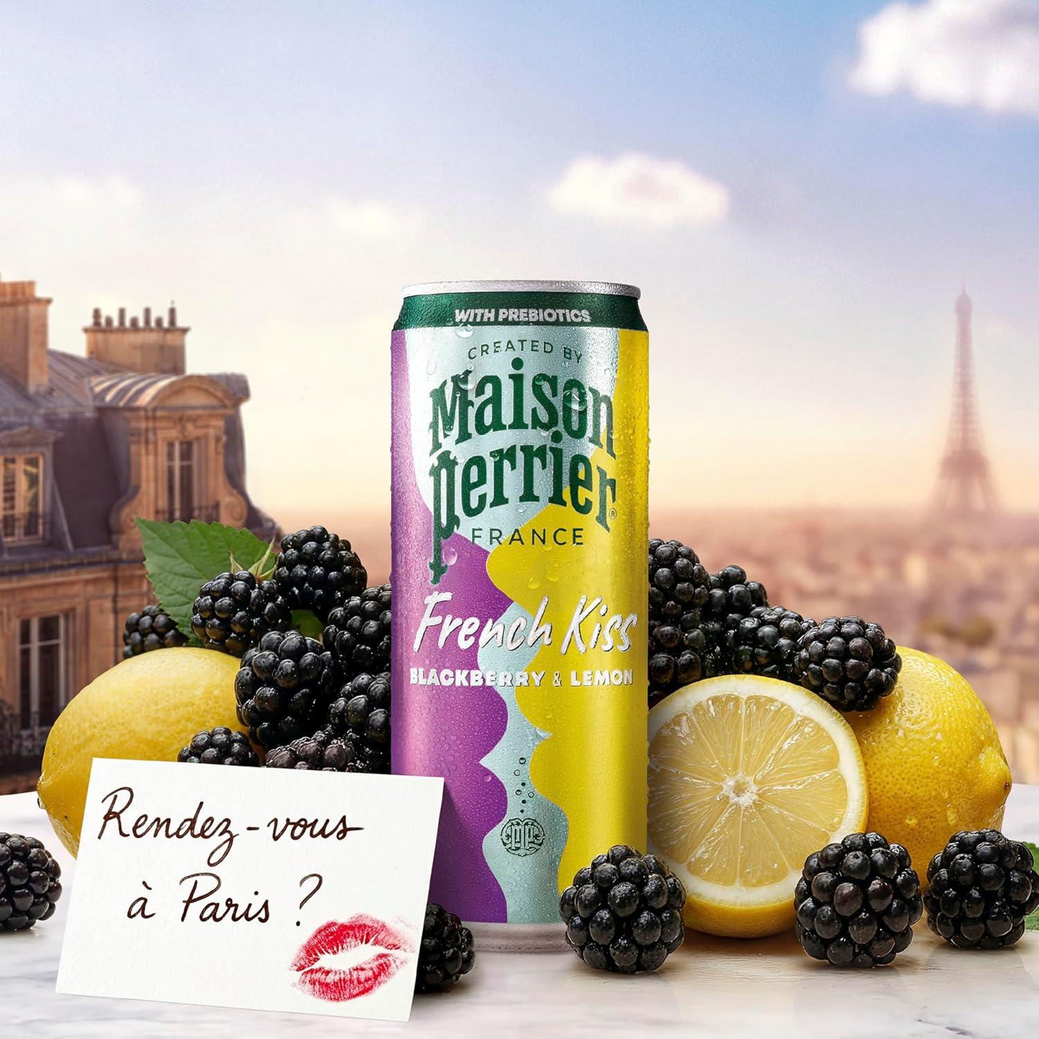image:imageMaison Perrier French Kiss Sweetened Sparkling Juice Beverage Raspberry amp Lime Flavors With Real Fruit Juices 24PkBLACKBERRY LEMON