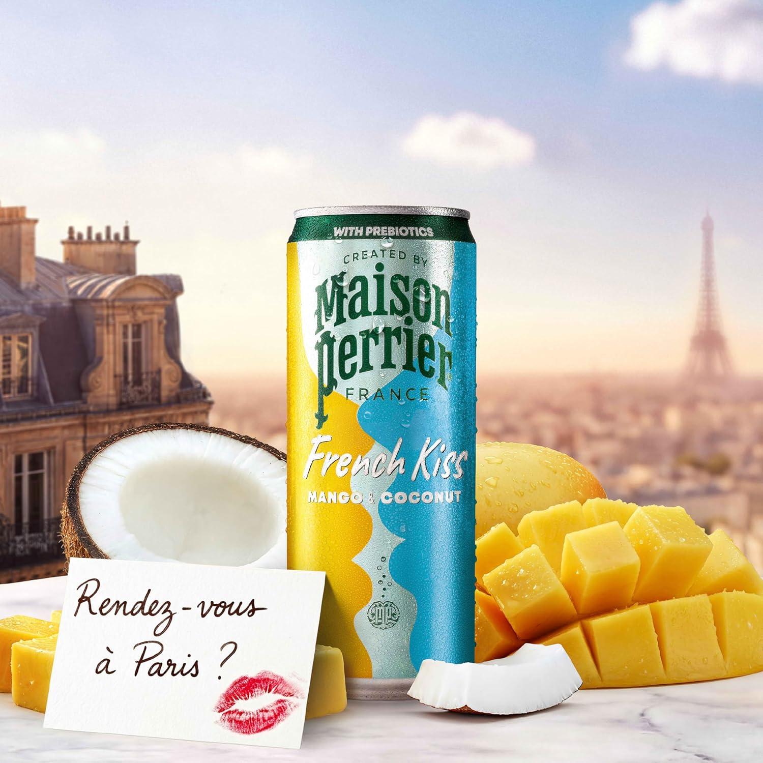 image:imageMaison Perrier French Kiss Sweetened Sparkling Juice Beverage Raspberry amp Lime Flavors With Real Fruit Juices 24PkMANGO COCONUT
