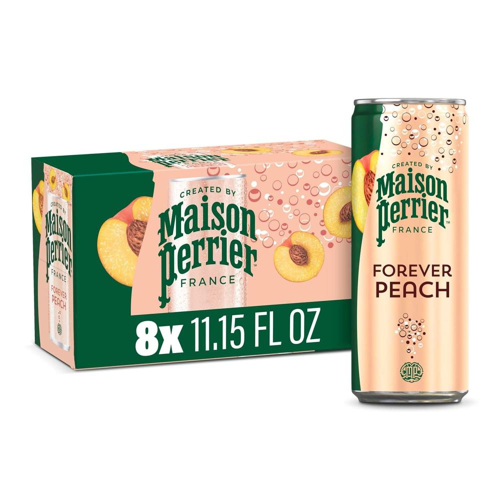 image:imageMaison Perrier Ultimate Sparkling Water 1115 Fl Oz Cans 8 Count 892 fl ozPeach