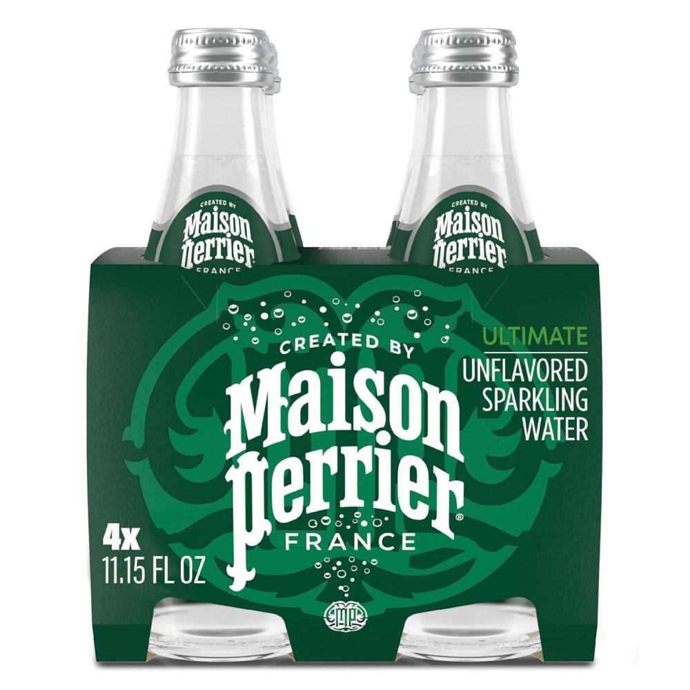 image:imageMaison Perrier Ultimate Unflavored Sparkling Water 4 Pack Glass Bottle 1115 fl oz
