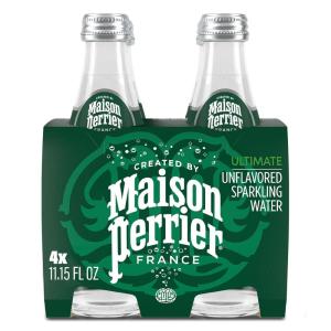 Maison Perrier Ultimate Unflavored Sparkling Water, 4 Pack Glass Bottle 11.15 fl oz