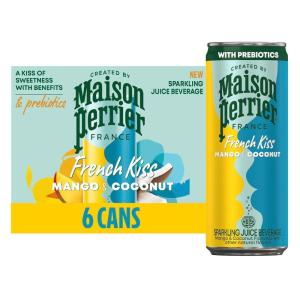 Maison Perrier French Kiss Sparkling Juice Beverage, Mango & Coconut Flavors With Real Fruit Juices, 6Pk 66.9 fl oz